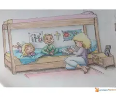 Rucno radjene ilustracije razlicitim tehnikama (akril, drvene bojice, pastel...)